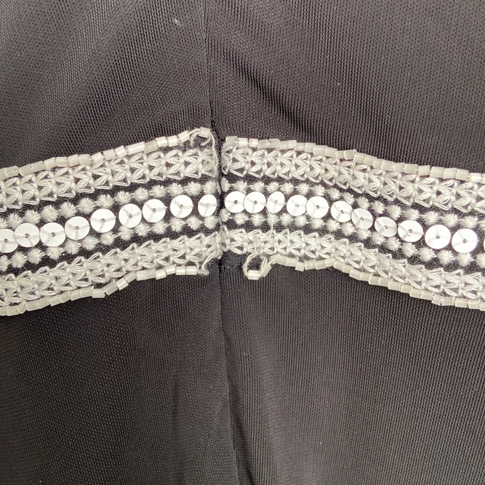 Tory Burch Black Ivory Long Sleeve Dress, flawed